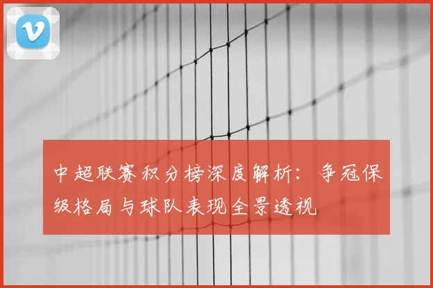 中超联赛积分榜深度解析:争冠保级格局与球队表现全景透视